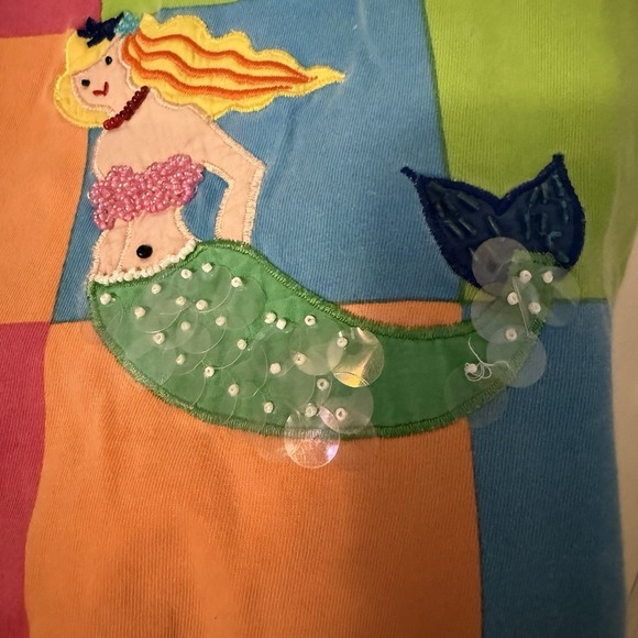Michael Simon Girls Size 6 Under the Sea Mermaid Dress Patchwork Multicolor - Picture 9 of 11
